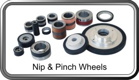 Nip & Pinch Wheels - Rubber Bonded to Steel